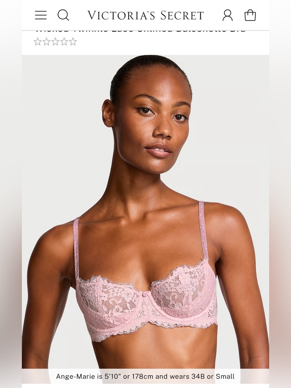 NWOT Victorias Secret Dream Angels Underwire Balconette Bra - Pink 36C